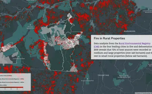 Screenshot of the Interactive 'Fire in Rural Properties' Map.